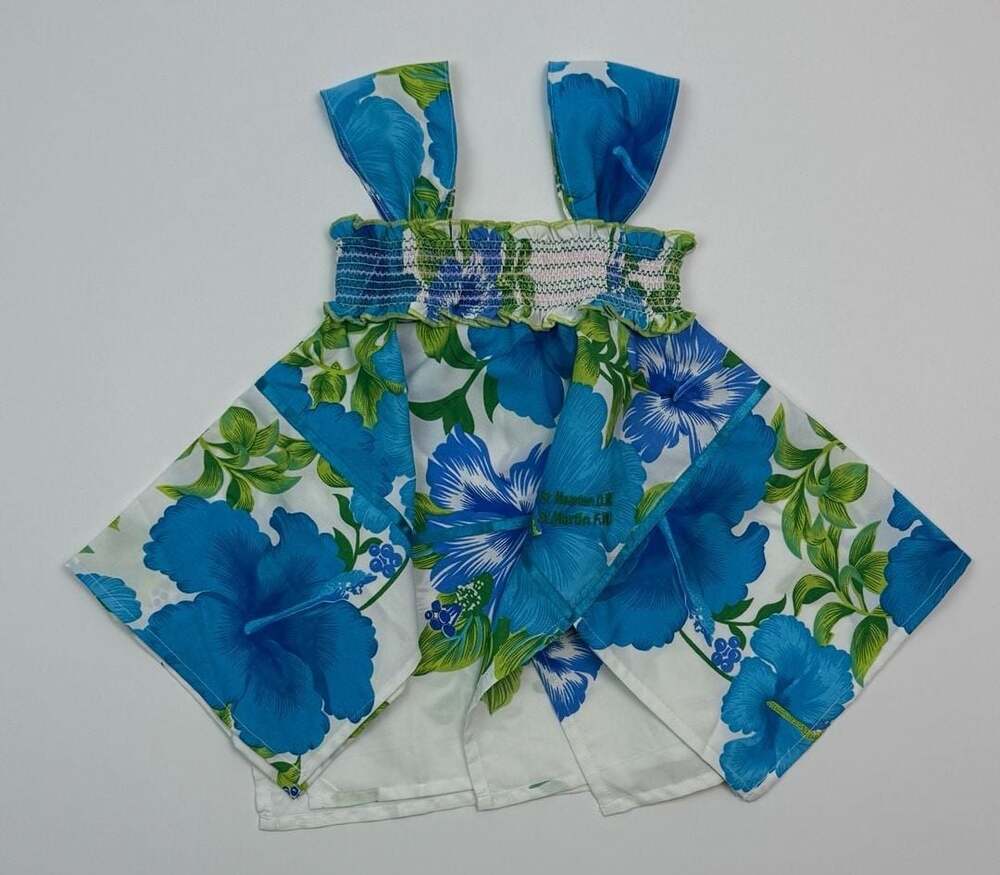 St. Maarten St. Martin Souvenir Hibiscus Floral Smocked dress 12 months